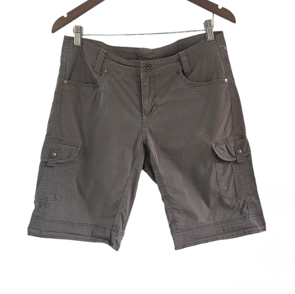 Kuhl Pants - Kuhl Patina Dye Slate Olive Cargo Shorts Hiking Sport Size 10 Women